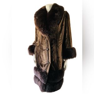 Vintage 60’s Chocolate Penny Lane Faux Fur Coat